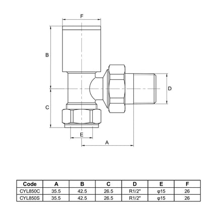 Ultraheat Cylindrical-25 Horizontal Manual Valve + L/S (Pair) - Anthacite Grey – view 3