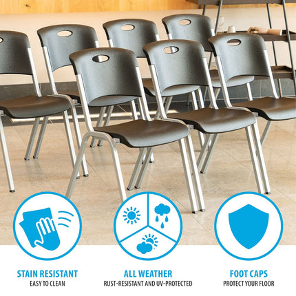 Lifetime Black Stacking Chair, 14 Pack – view 4