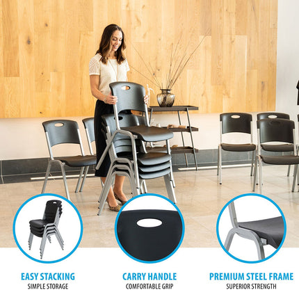 Lifetime Black Stacking Chair, 14 Pack – view 3