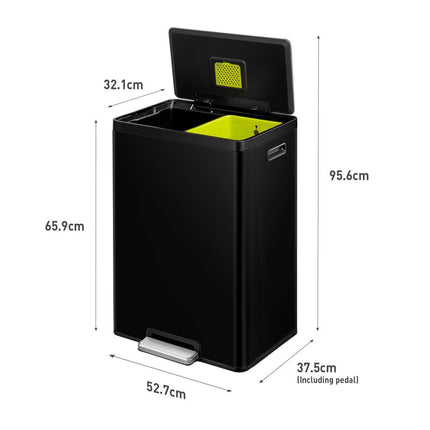 EKO Ecocasa 60L Recycling Bin in Stainless Steel – view 8