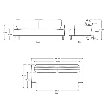 Swyft Model 05 Green Velvet 3 Seater Sofa – view 2