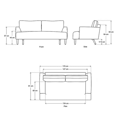 Swyft Model 05 Brown Velvet 2 Seater Sofa – view 2