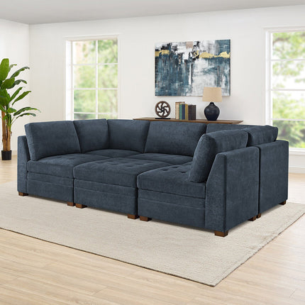 Thomasville Tisdale Blue 6 Piece Modular Fabric Sofa – view 6