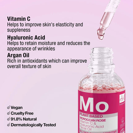 Dr Botanicals Moroccan Rose Superfood Facial Oil, 2 x 30ml – view 5