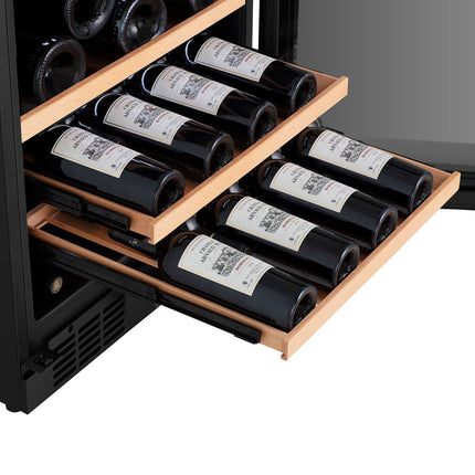 Hisense RW3N132GSLF, 46 Bottle Freestanding, Single Zone Wine Cooler, F Rated in Black – view 3