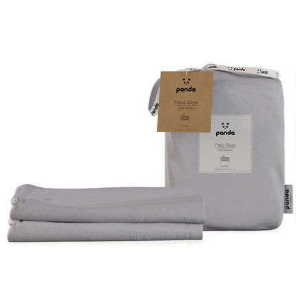 Panda 100% Bamboo Cot Bed Fitted Sheets, 2 Pack in 3 Colours – view 4