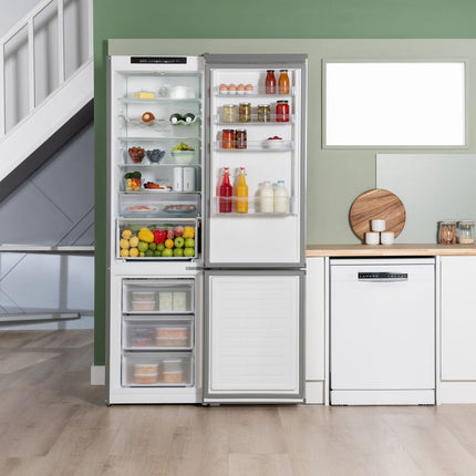 Bosch Series 4 KGN392LDFG Fridge Freezer, D Rated in Silver – view 2