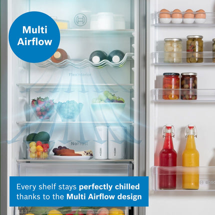 Bosch Series 4 KGN392LDFG Fridge Freezer, D Rated in Silver – view 8