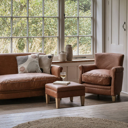 Gallery Mr. Paddington Vintage Brown Leather Footstool – view 5