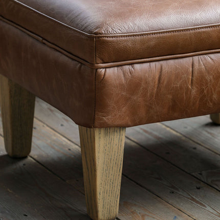 Gallery Mr. Paddington Vintage Brown Leather Footstool – view 3