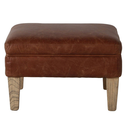 Gallery Mr. Paddington Vintage Brown Leather Footstool – view 7