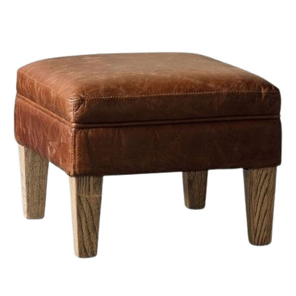 Gallery Mr. Paddington Vintage Brown Leather Footstool – view 8