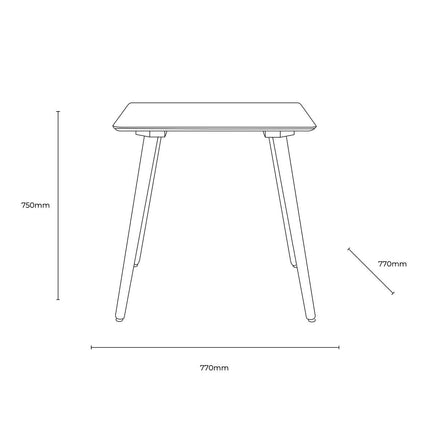 Gallery Hatfield Smoked Square Dining Table, Seats 4 – view 2