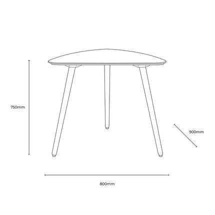 Gallery Hatfield Smoked Small Dining Table, Seats 2 – view 2
