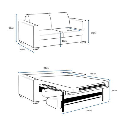 Lucas Beige Fabric Sofa Bed – view 2