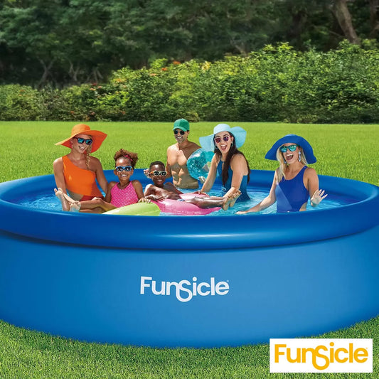 FunSicle 12ft (3.6m) QuickSet Pool with RX330 Cartridge Filter Pump, Pool Cover & Ground Cloth