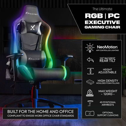 X Rocker Opal RGB Gaming Chair with LED Lights – view 3