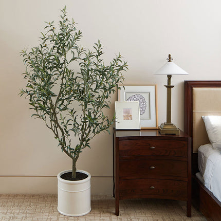Artificial 6.5ft Olive Tree in French Crock Planter – view 3