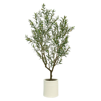Artificial 6.5ft Olive Tree in French Crock Planter – view 4