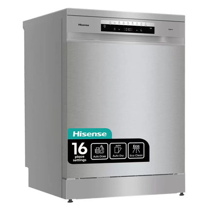 Hisense HS693C60XADUK Freestanding Dishwasher, C Rated in Stainless Steel