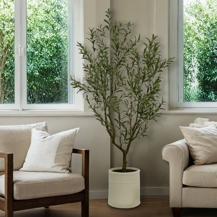 Artificial 6.5ft Olive Tree in French Crock Planter – view 5