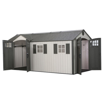 Lifetime 17.5ft x 8ft (5.3 x 2.4m) Dual Entry Outdoor Storage Shed - Model 60213 – view 3