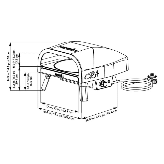 Nexgrill Ora Gas Powered 16" Rotating Pizza Oven Bundle