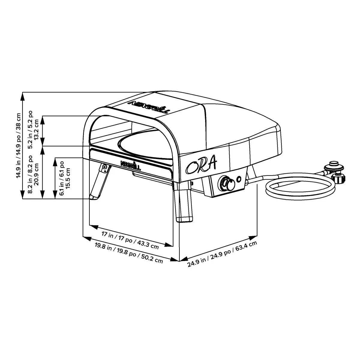 Nexgrill Ora Gas Powered 16" Rotating Pizza Oven Bundle
