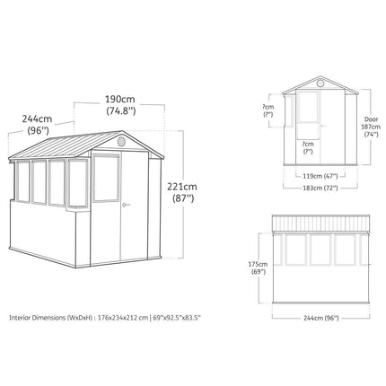 Keter 6ft 3" x 8ft (1.9 x 2.4m) Potting Shed – view 2