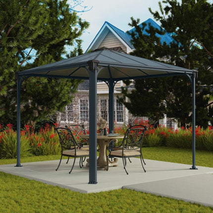 Palram Canopia Palermo 9ft 8" x 9ft 8" (3 x 3m) Aluminium and Polycarbonate Gazebo – view 8