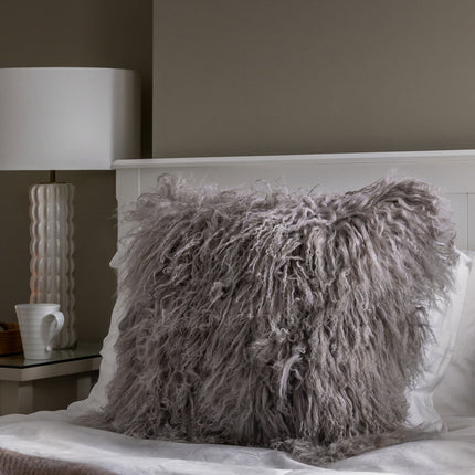 Naturally Sheepskins Mongolian Cushion in 4 Colours, 50 x 50 cm – view 2