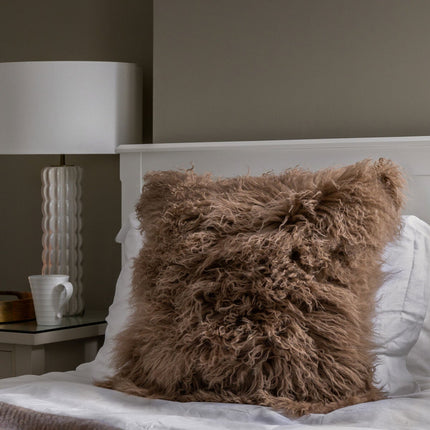 Naturally Sheepskins Mongolian Cushion in 4 Colours, 50 x 50 cm – view 3