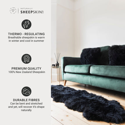 Naturally Sheepskins Long Wool Double Rug in 6 Colours, 180 x 55 cm – view 4