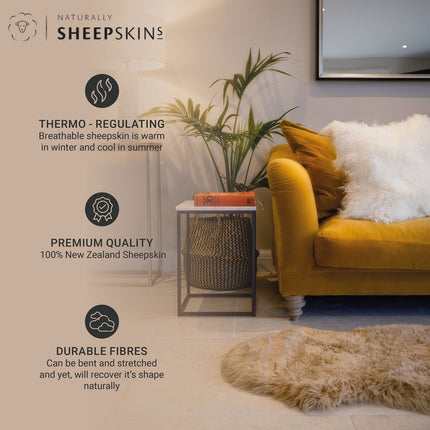 Naturally Sheepskins Long Wool Quad Rug in 4 Colours, 180 x 110 cm – view 5