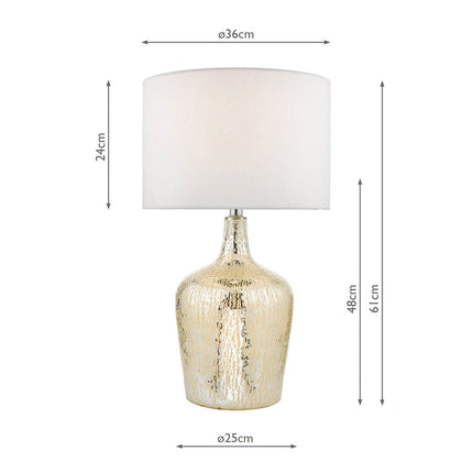 Lolek Silver Glass Dual Light Table Lamp – view 2