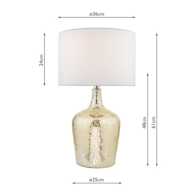 Lolek Silver Glass Dual Light Table Lamp – view 2