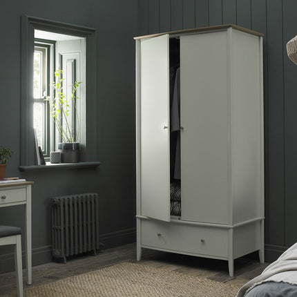 Bentley Designs Whitby Scandi Oak & Soft Grey Double Wardrobe – view 3