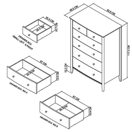 Bentley Designs Whitby Scandi Oak & Soft Grey 6 Drawer Chest of Drawers – view 2