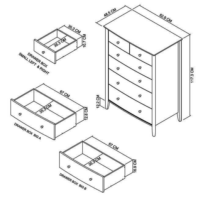 Bentley Designs Whitby Scandi Oak & Soft Grey 6 Drawer Chest of Drawers – view 2