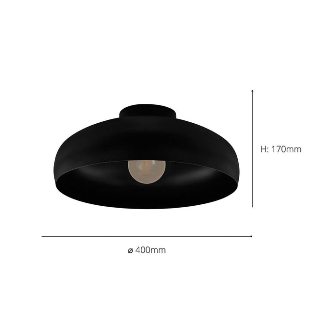 Eglo Mogano Ceiling Light in Black 16" (40cm) – view 2