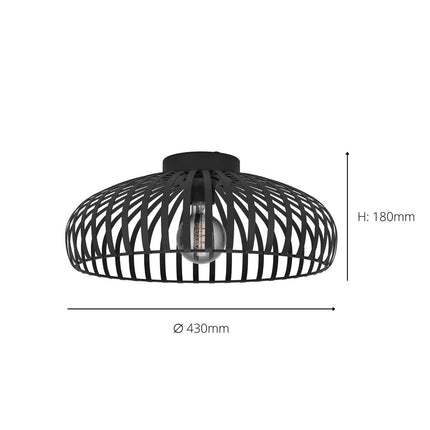 Eglo Mogano Ceiling Light in Black - 17" (43cm) – view 2