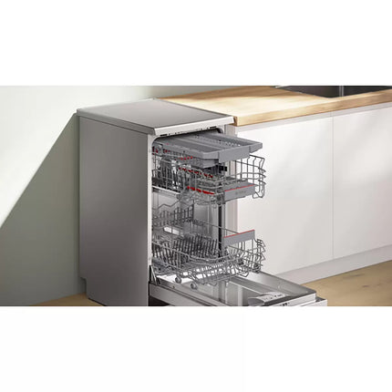 Bosch SPS4HMI49G Series 4 10 Place Slimline Freestanding Dishwasher, Silver