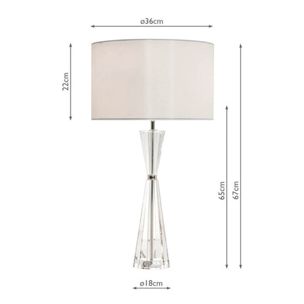 Risha Crystal Table Lamp with Ivory Faux Silk Shade – view 2
