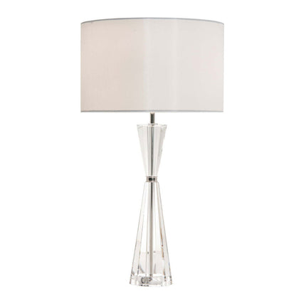 Risha Crystal Table Lamp with Ivory Faux Silk Shade – view 3