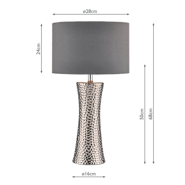 Bokara Hammered Effect Ceramic Table Lamp – view 2