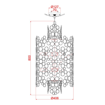 Elstead Anya Two Tier Pendant - Silver Leaf – view 2