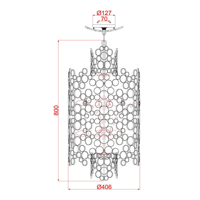 Elstead Anya Two Tier Pendant - Silver Leaf – view 2