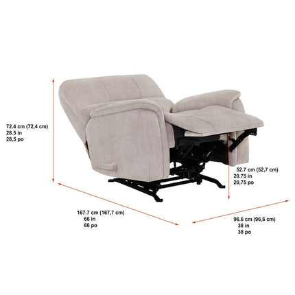 True Innovations Hayden Beige Fabric Manual Recliner Chair – view 3