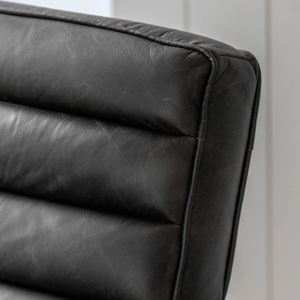 Gallery Datsun Antique Ebony Leather Armchair – view 4