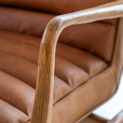 Gallery Datsun Brown Leather Armchair – view 3